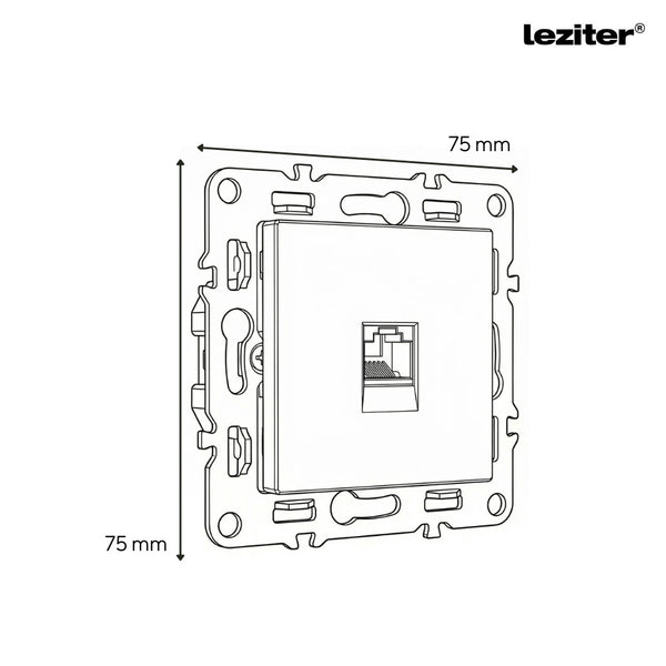 Leziter Priză cu împământare Nova cu conector UTP TV cu cadru gri