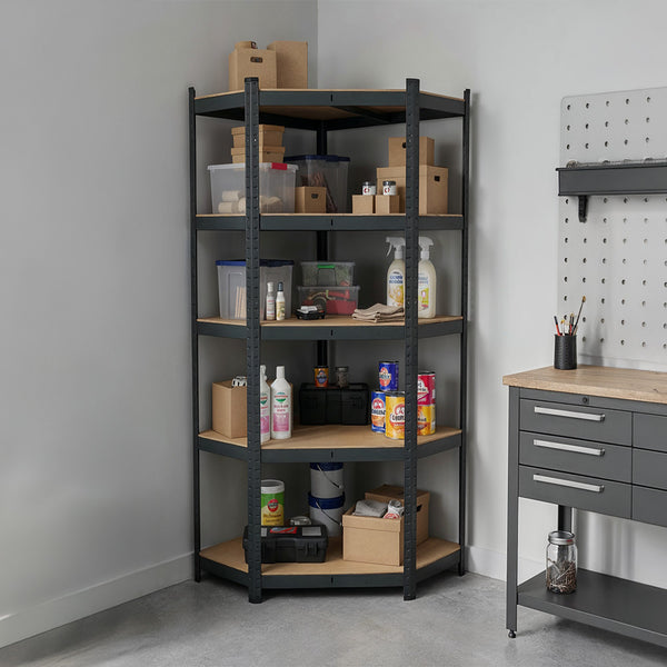 Leziter Raft de colț pentru sarcini grele 180x70x40-40 cm 175 kg negru