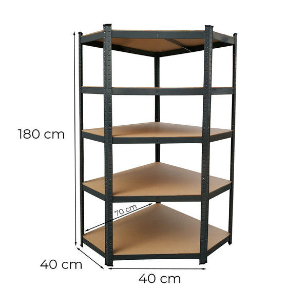 Leziter Raft de colț pentru sarcini grele 180x70x40-40 cm 175 kg negru