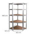 Leziter Raft de colț pentru sarcini grele 180x70x40-40 cm 175 kg crom