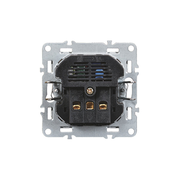 Leziter Priză de curent Nova cu împământare și conector USB 2A alb