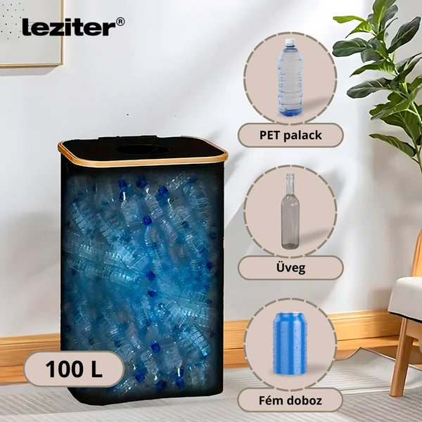 Leziter Colector selectiv de sticle 100l negru