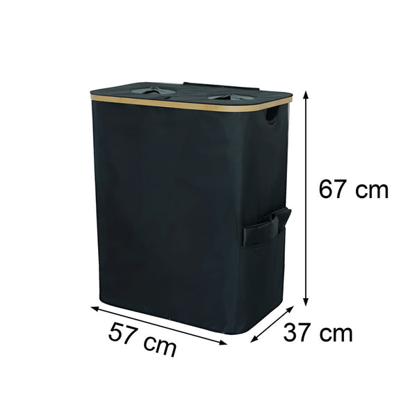 Leziter Colector selectiv de sticle cu două compartimente 140l negru