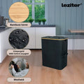 Leziter Colector selectiv de sticle cu două compartimente 140l negru