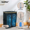Leziter Colector selectiv de sticle cu două compartimente 140l negru