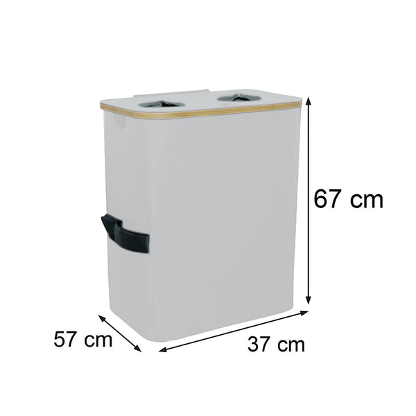 Leziter Coș selectiv pentru sticle cu două compartimente 140l alb