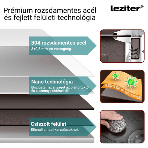 Leziter Chiuvetă Korin din oțel inoxidabil