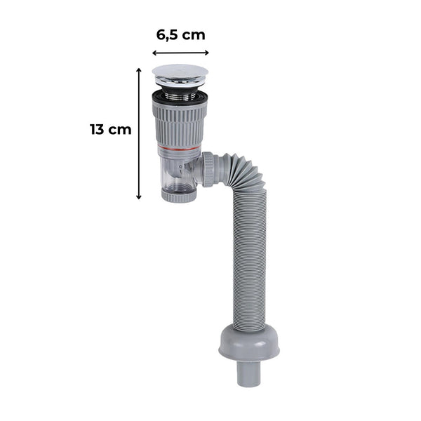 Leziter Scurgere Click-Lacquer pentru chiuvetă normală cu capcană cu furtun flexibil