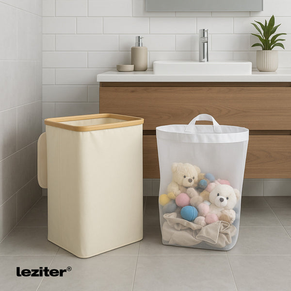 Leziter Coș de gunoi 100L bej 44x33x67 cm