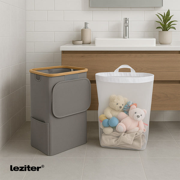 Leziter Coș de gunoi 100L gri 44x33x67 cm