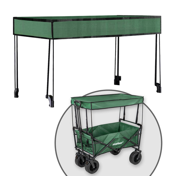 Leziter Scaun de plajă premium acoperiș verde