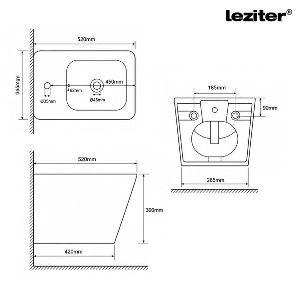 Leziter Tina bideu de perete alb