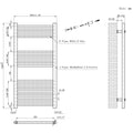 Leziter Uscător de prosoape drept radiator 1000x500 mm negru