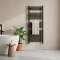 Leziter Uscător de prosoape drept radiator 1400x600 mm negru