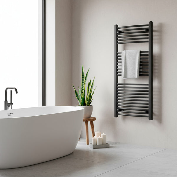 Leziter Radiator curbat pentru uscător de prosoape 1200x600 mm negru