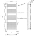 Leziter Radiator curbat pentru uscător de prosoape 1600x600 mm negru