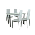 Leziter Set de masă Mezza 4+1 alb-gri