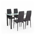 Leziter Set de masă Mezza 4+1 negru-negru