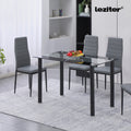 Leziter Masă de dining pătrată Riona 120 cm din sticlă neagră