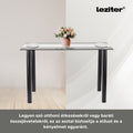 Leziter Masă de dining pătrată Riona 120 cm din sticlă neagră