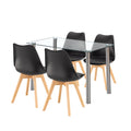 Leziter Velon 4+1 set de sufragerie alb-negru
