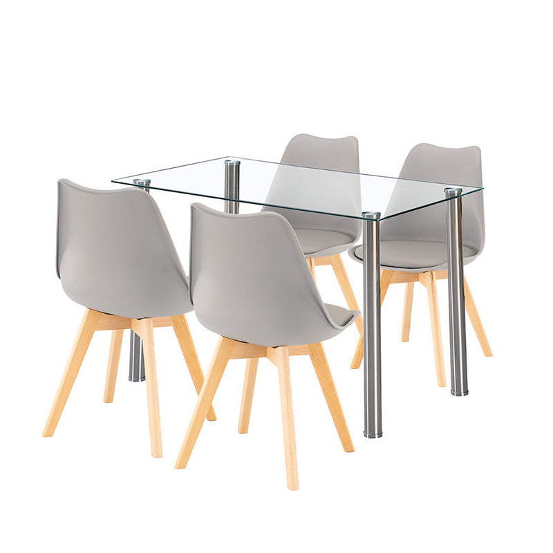 Leziter Velon 4+1 set de sufragerie alb-gri