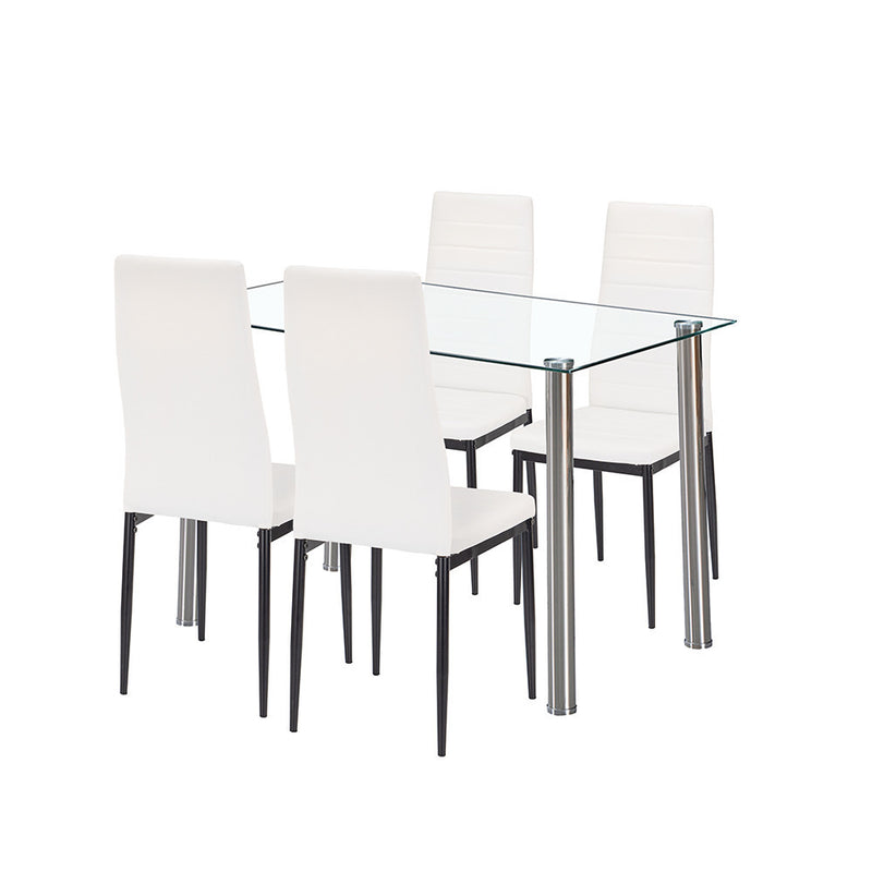 Leziter Mateo 4+1 set de sufragerie alb-negru