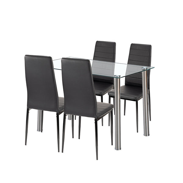 Leziter Nolen 4+1 set de sufragerie negru