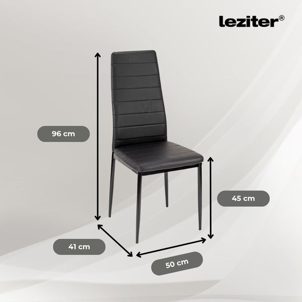 Leziter Nolen 4+1 set de sufragerie negru