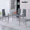 Leziter Masă de dining pătrată Berna 140 cm din sticlă transparentă