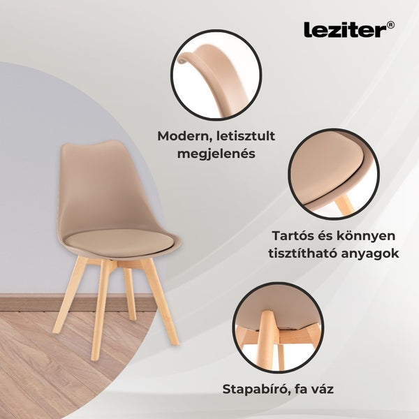 Leziter Zelma 6+1 set de luat masa bej