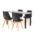 Leziter Set de sufragerie Zelma 4+1 negru-negru