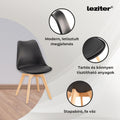 Leziter Set de sufragerie Zelma 4+1 negru-negru