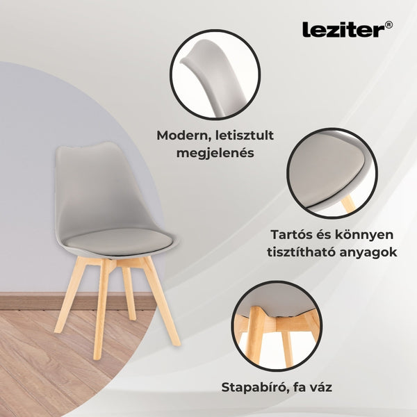 Leziter Zelma 6+1 set de luat masa gri