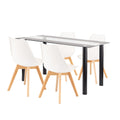 Leziter Set de sufragerie Zelma 4+1 alb-negru