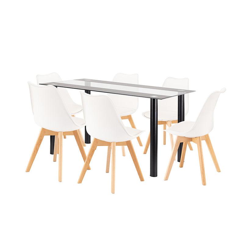 Leziter Zelma 6+1 set de sufragerie alb