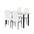 Leziter Set de sufragerie Denton 4+1 alb-negru