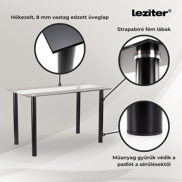 Leziter Set de sufragerie Denton 4+1 alb-negru