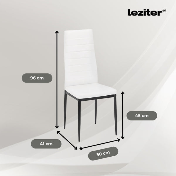 Leziter Denton 6+1 set de luat masa alb-negru