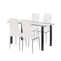 Leziter Set de sufragerie Denton 4+1 alb-gri