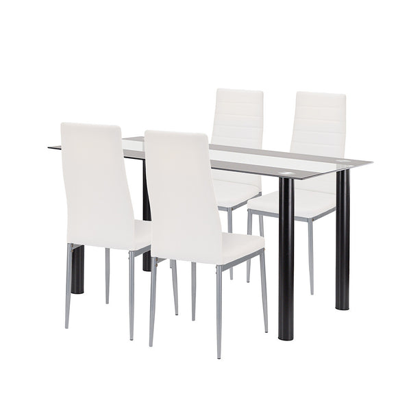 Leziter Set de sufragerie Denton 4+1 alb-gri