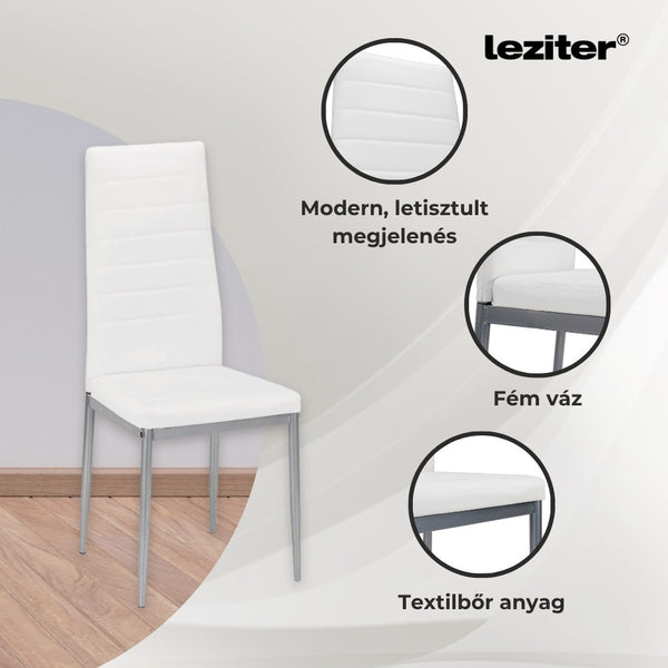 Leziter Set de sufragerie Denton 4+1 alb-gri