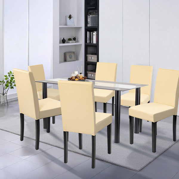 Leziter Set de masă Cadiz 6+1 negru-bej