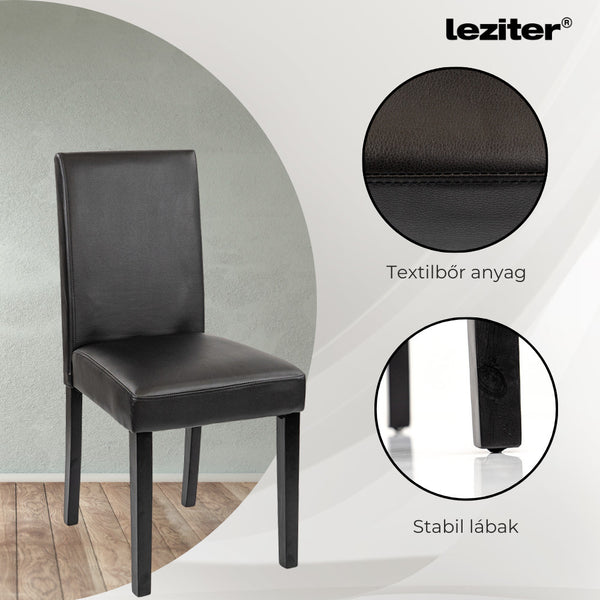 Leziter Set de masă Cadiz 6+1 negru-negru