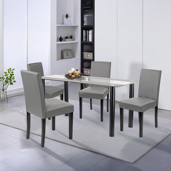 Leziter Set de masă Cadiz 4+1 negru-gri