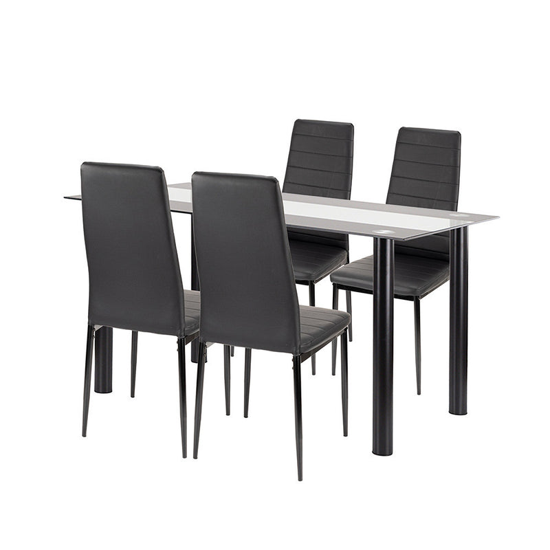 Leziter Norman 4+1 set de sufragerie negru