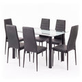 Leziter Norman 6+1 set de luat masa negru