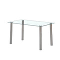 Leziter Masă de dining pătrată Berna 140 cm din sticlă transparentă