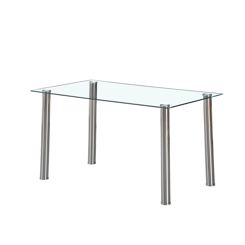 Leziter Masă de dining pătrată Berna 140 cm din sticlă transparentă