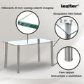 Leziter Masă de dining pătrată Berna 140 cm din sticlă transparentă